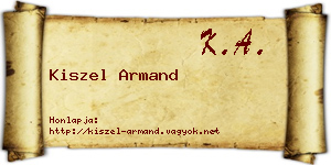 Kiszel Armand névjegykártya